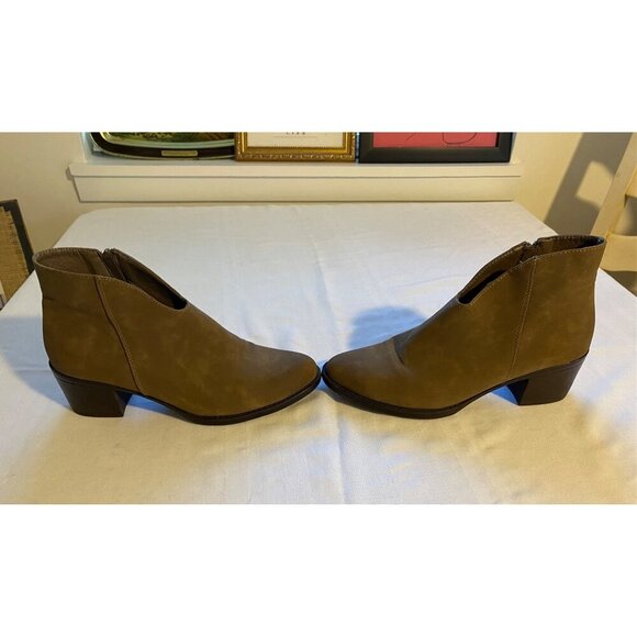 Pierre Dumas Womens Brown Ankle Booties With Zipper Closure - Size 10 - Picture 4 of 15